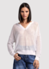 Minnie Rose Plaited Mesh Split Neck Long Sleeve Top - Thumbnail 1