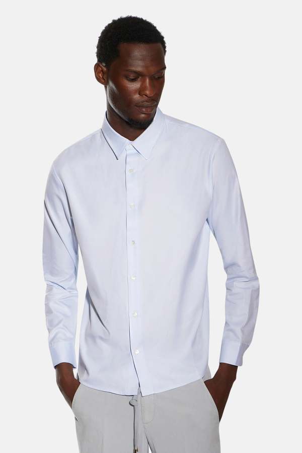 Blue&Cream Rey Button Up Shirt - Light Blue