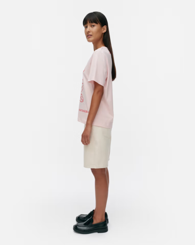 Marimekko Erna Vihkiruusu Placement Kioski Shirt - Light Pink/Red Marimekko Erna Vihkiruusu Placement Kioski Shirt - Light Pink/Red
