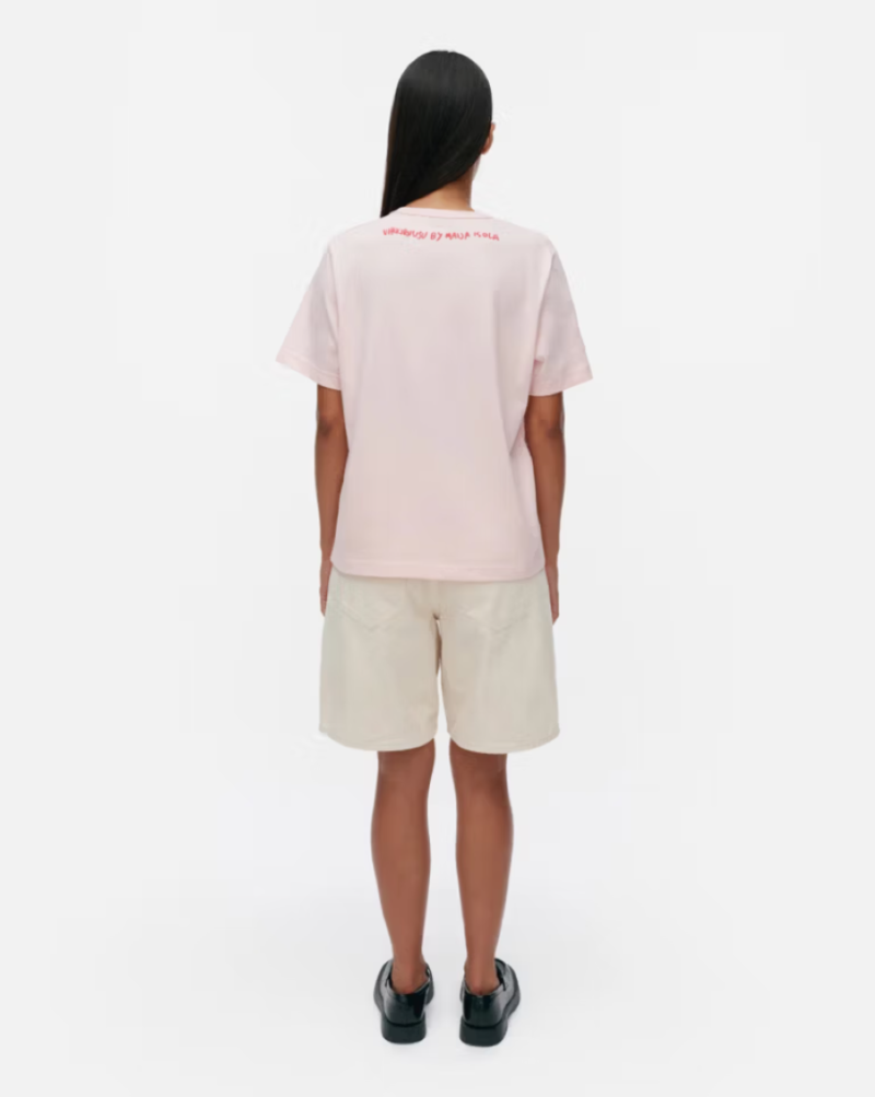 Marimekko Erna Vihkiruusu Placement Kioski Shirt - Light Pink/Red Marimekko Erna Vihkiruusu Placement Kioski Shirt - Light Pink/Red