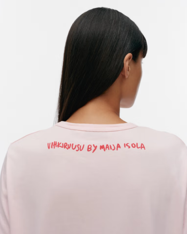 Marimekko Erna Vihkiruusu Placement Kioski Shirt - Light Pink/Red Marimekko Erna Vihkiruusu Placement Kioski Shirt - Light Pink/Red