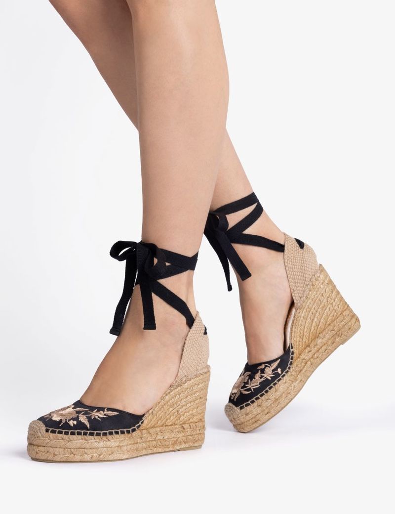 PENELOPE CHILVERS High Gala Embroidered Satin Espadrille PENELOPE CHILVERS High Gala Embroidered Satin Espadrille