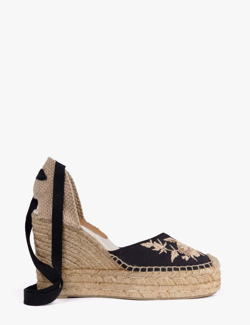 PENELOPE CHILVERS High Gala Embroidered Satin Espadrille PENELOPE CHILVERS High Gala Embroidered Satin Espadrille