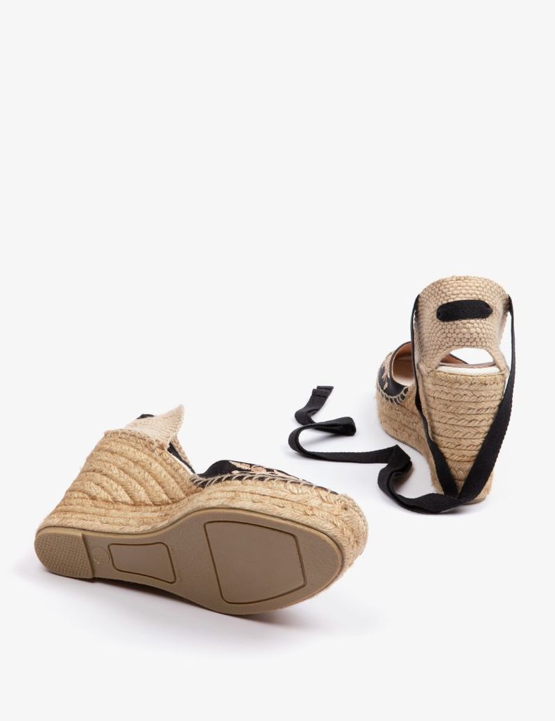 PENELOPE CHILVERS High Gala Embroidered Satin Espadrille PENELOPE CHILVERS High Gala Embroidered Satin Espadrille
