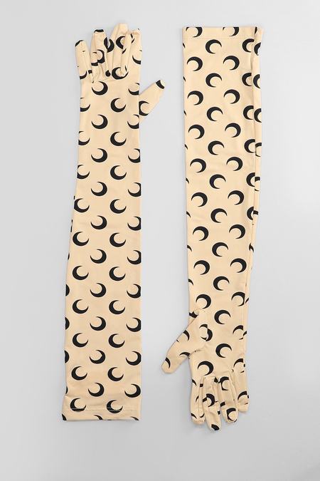 MARINE SERRE Color-Block Moon Gloves - Brown/Black | Garmentory