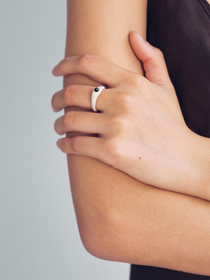 OLIO E ACETO Black Agate Spire Ring
