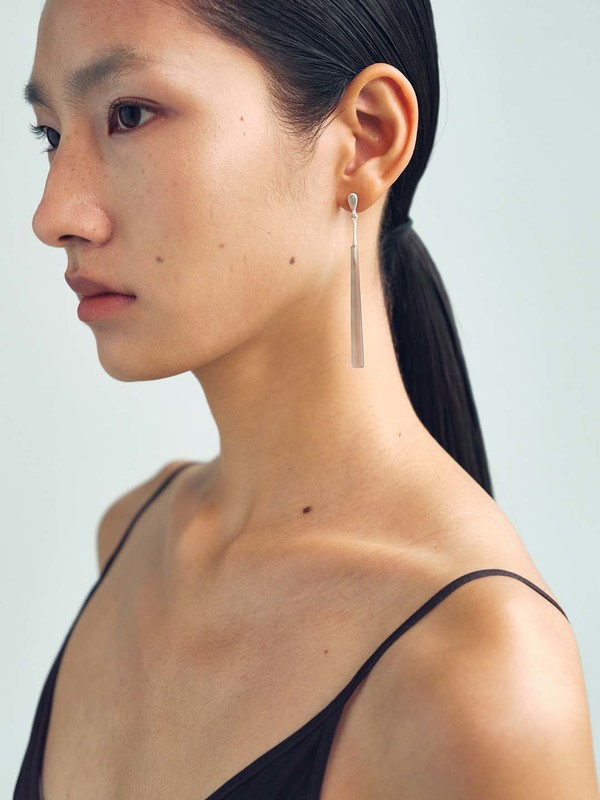 OLIO E ACETO Grey Agate Pillar Earring