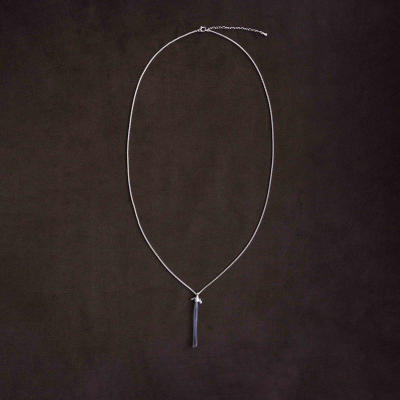 OLIO E ACETO Grey Agate Pillar Long Necklace