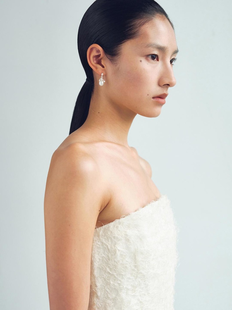 OLIO E ACETO Pearl Round Earring - Matte White
