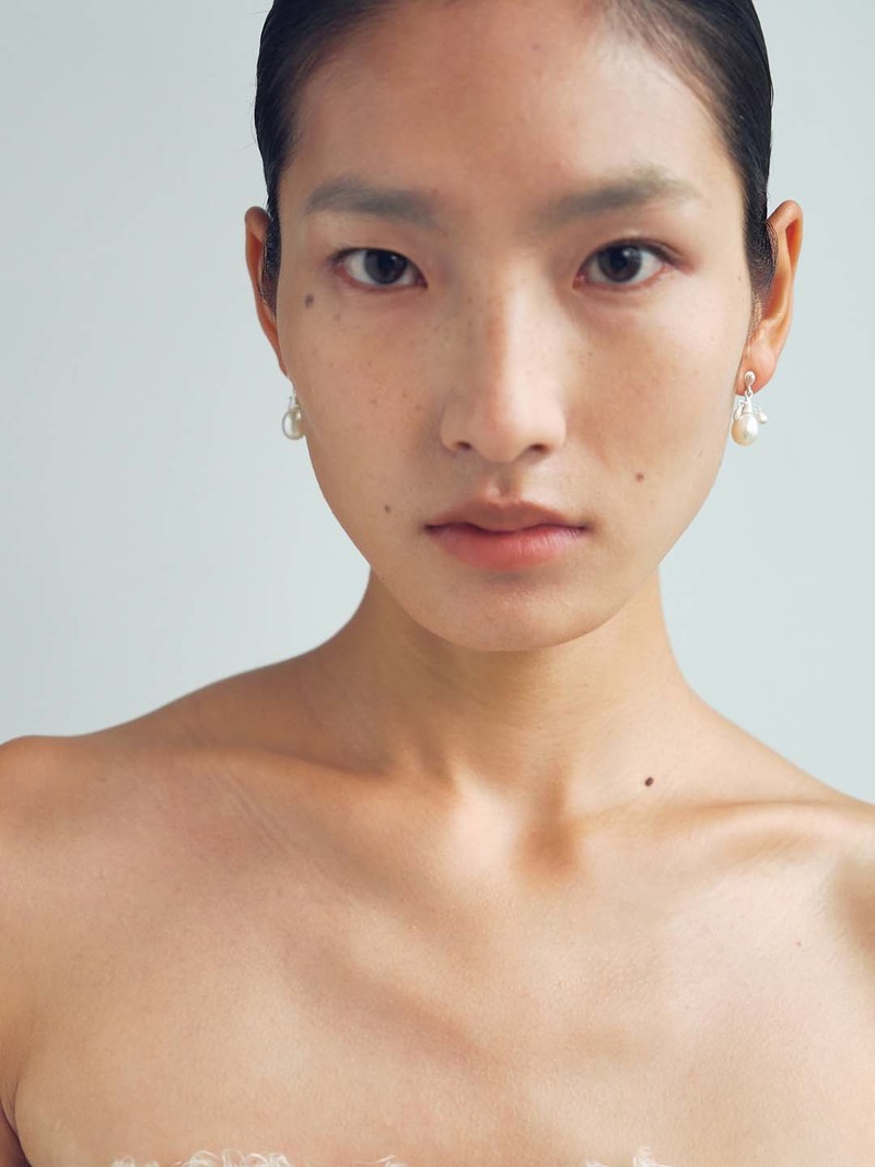 OLIO E ACETO Pearl Round Earring - Matte White