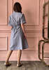 LES PRAIRIES DE PARIS Robe Jackot Dress - Blue Roma Stripe - Thumbnail 4