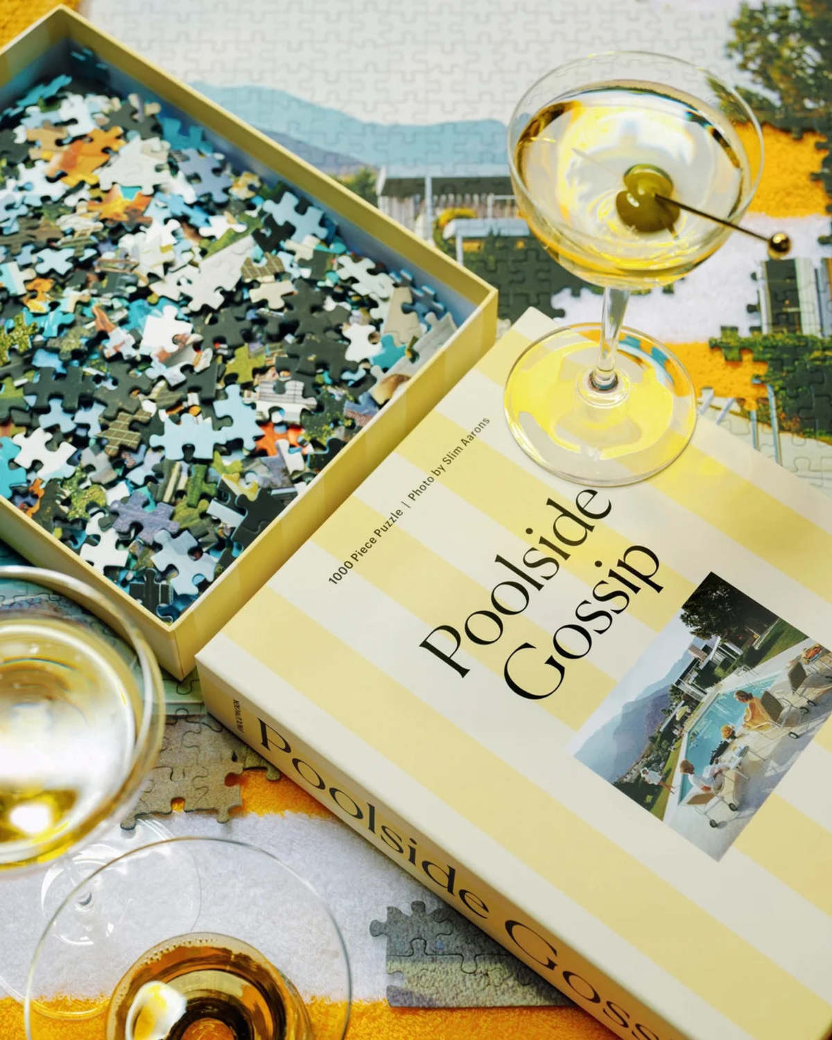 Piecework Puzzles Slim Aarons Poolside Gossip 1000 Piece Puzzle - Yellow - Image 4 of 5