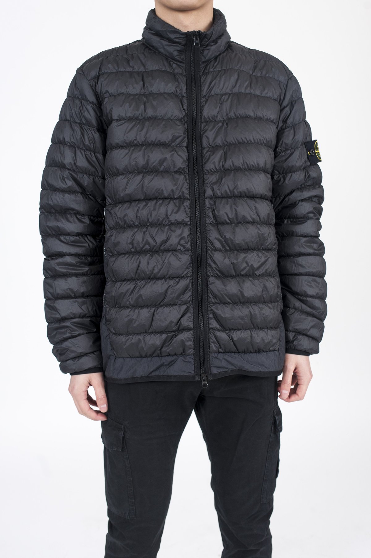 Stone Island Garment Dyed Micro Yarn Down Jacket - Black | Garmentory