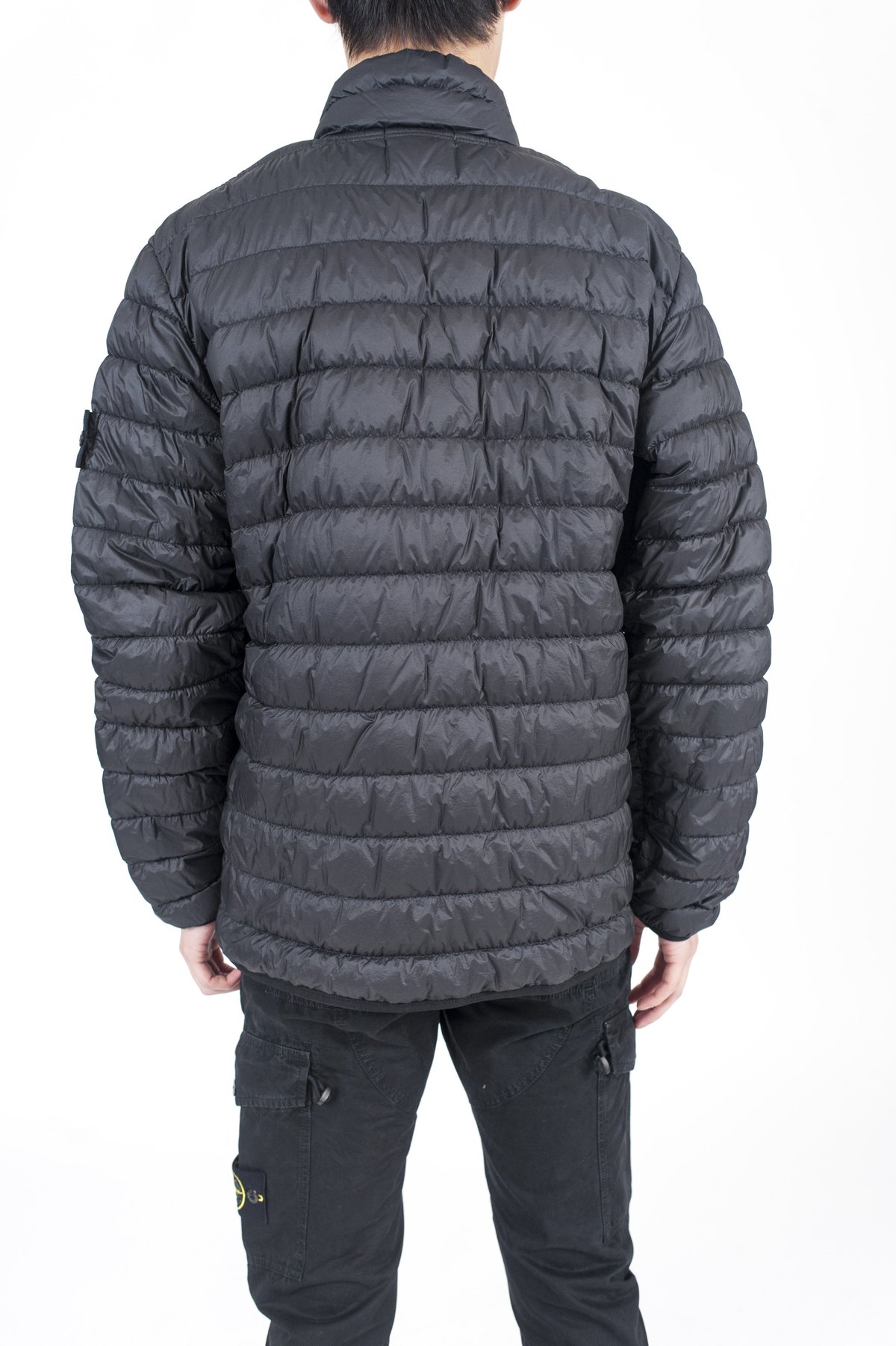 Stone Island Garment Dyed Micro Yarn Down Jacket - Black | Garmentory