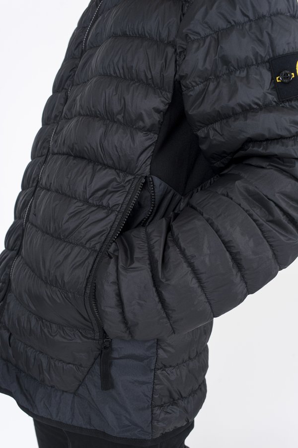 Stone Island Garment Dyed Micro Yarn Down Jacket - Black | Garmentory