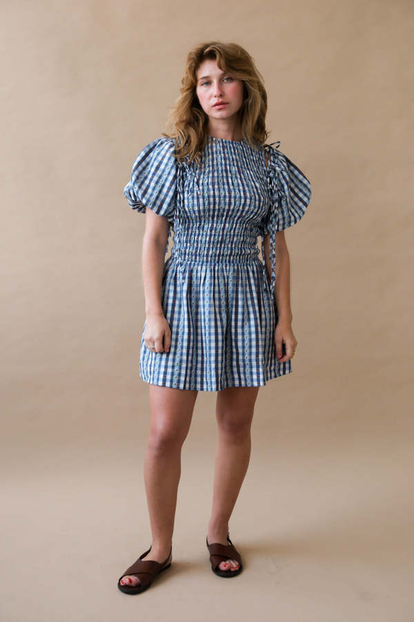 blue dress for baby girl Meg Bubble Denim Mini Dress main image 1