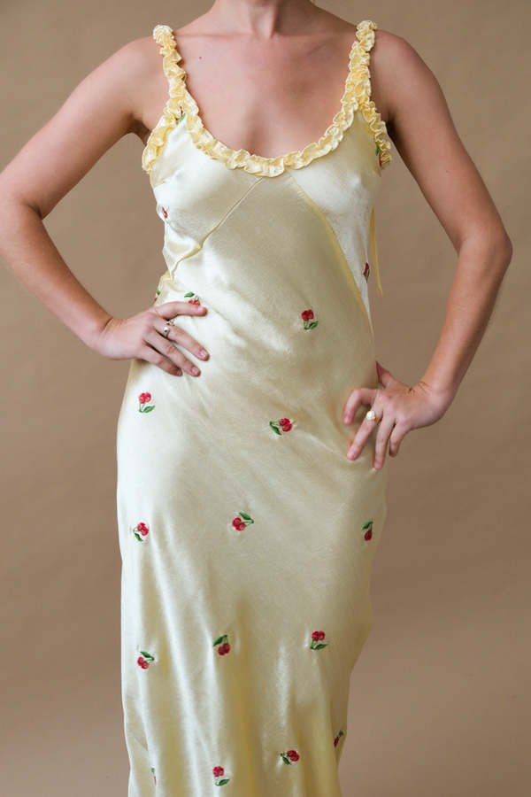 DAMSON MADDER Simone Slip Midi Dress - Butter Yellow