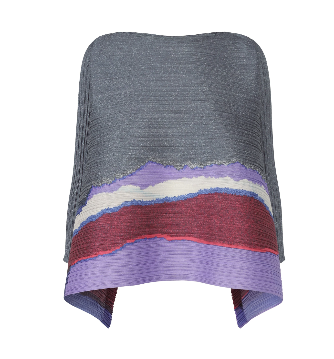 Pleats Please by Issey Miyake Grainy Colors Shawl - Dark Blue Gray 