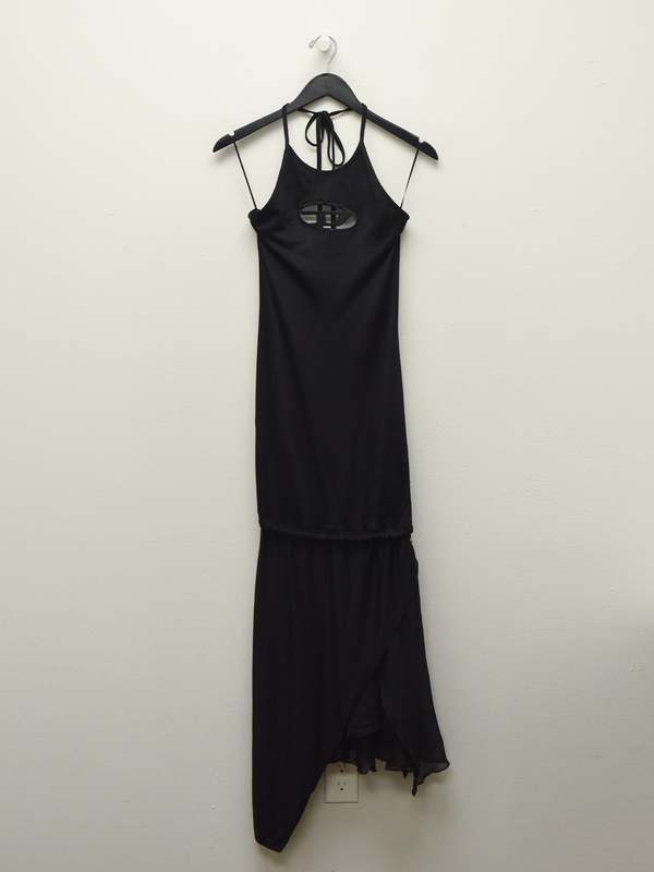 black glam dress Penelope High Slit Dress- Black 10