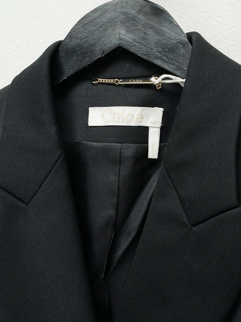 Chlo Double-Breasted Wool Blazer - Black