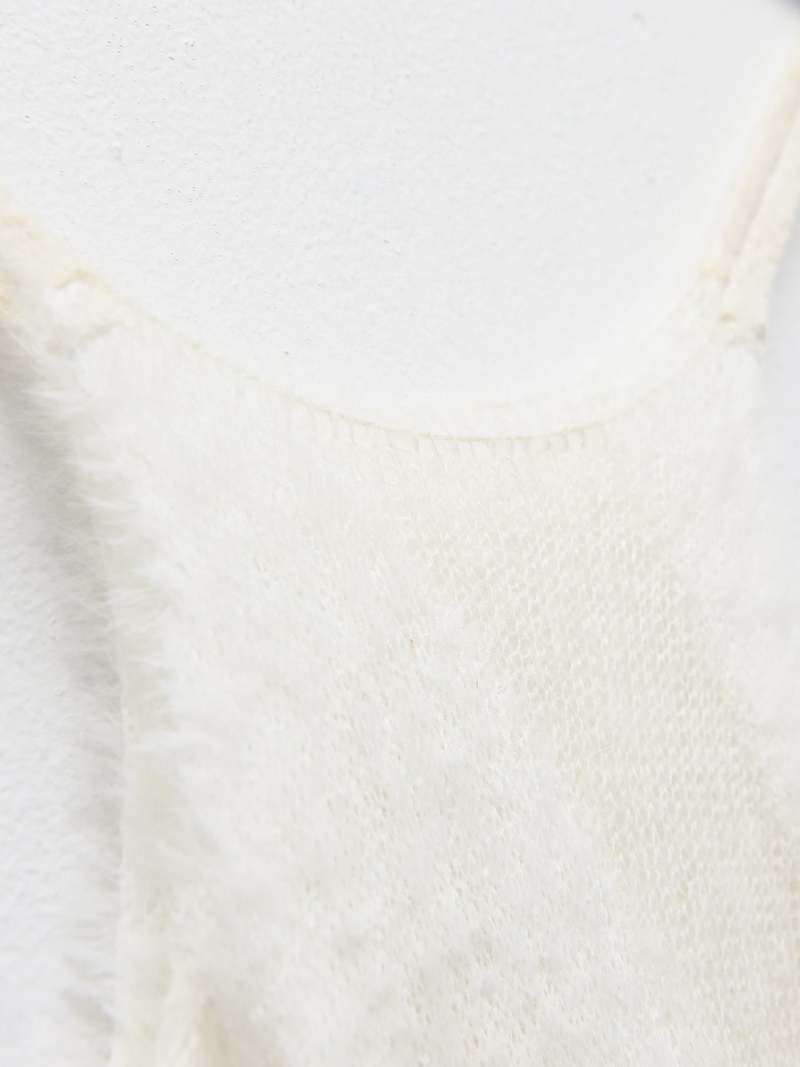 Gimaguas Fuzzy Knit Dress - White | Garmentory