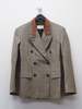 Maison Margiela Houndstooth Cape Jacket - Brown Camel Check - Thumbnail 1