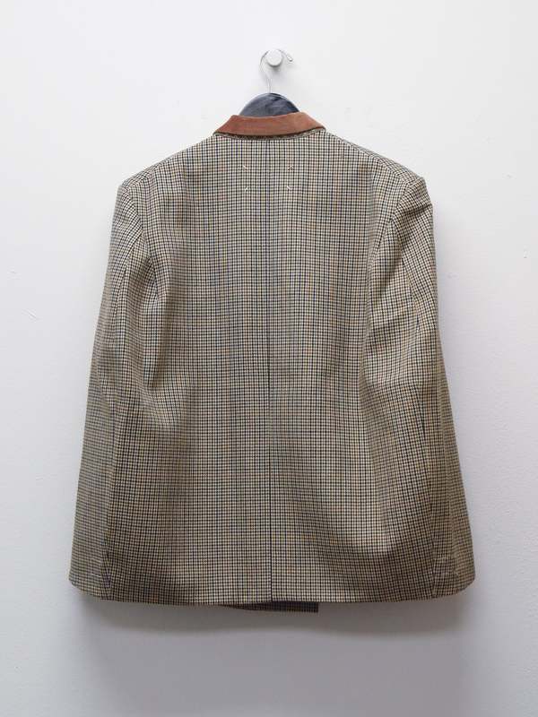 Maison Margiela Houndstooth Cape Jacket - Brown Camel Check