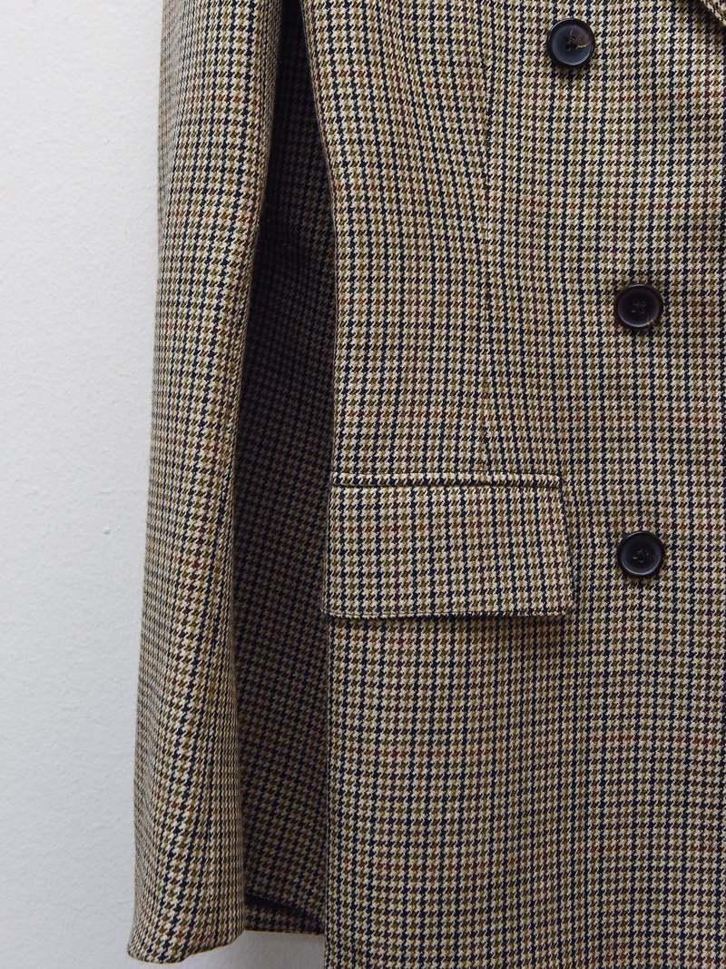 Maison Margiela Houndstooth Cape Jacket - Brown Camel Check