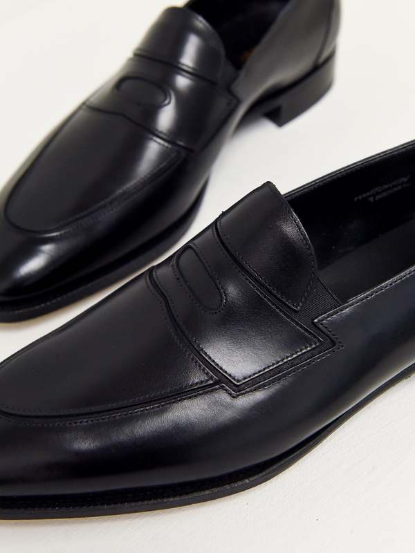 John Lobb Montgomery Leather Loafers - Black | Garmentory