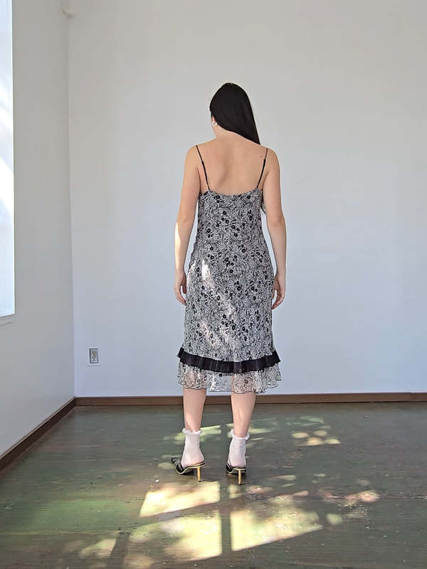 Jonathan Martin Black and White Silk Floral Fairy Dress | Garmentory