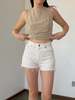 Vintage White Levis Cutoffs Shorts - White - Thumbnail 1
