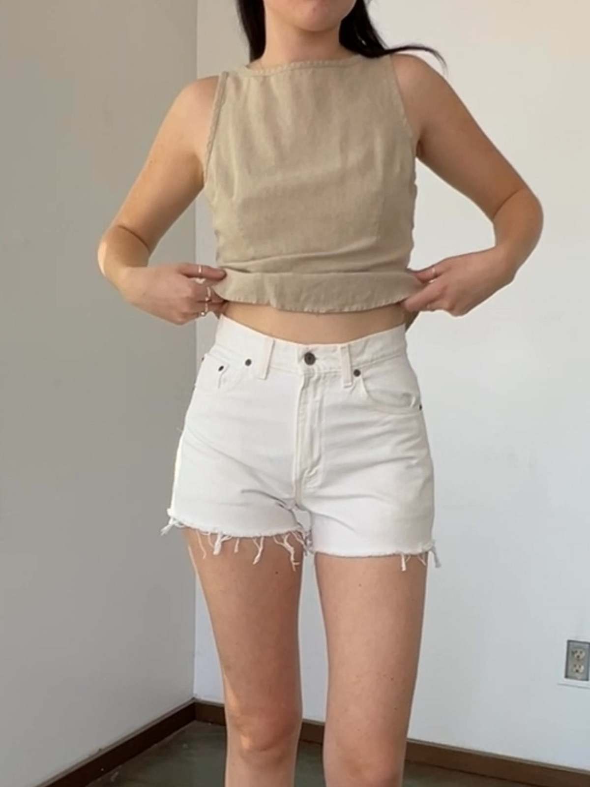 Vintage White Levis Cutoffs Shorts - White - Image 1 of 4