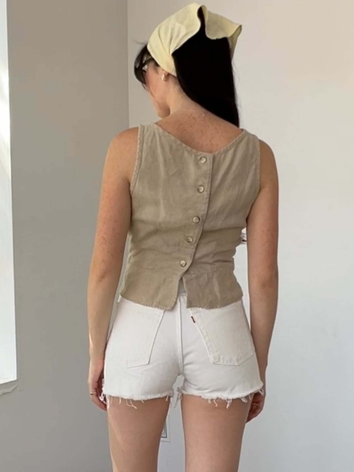 Vintage White Levis Cutoffs Shorts - White - Image 2 of 4