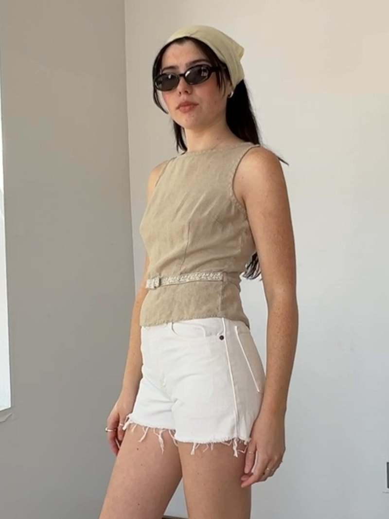 Vintage White Levis Cutoffs Shorts - White