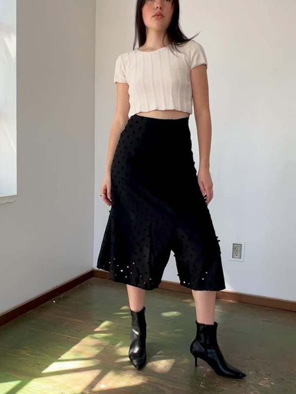 Vintage Yojhi Y's Asymmetrical Skirt Pants - Black
