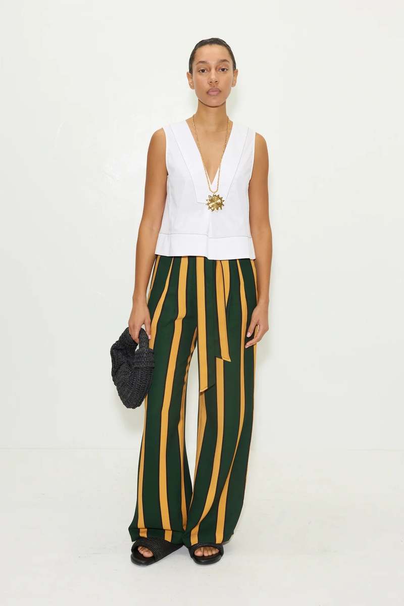 Simon Miller Alto Crepe Pant - Fern/Mustards Stripe