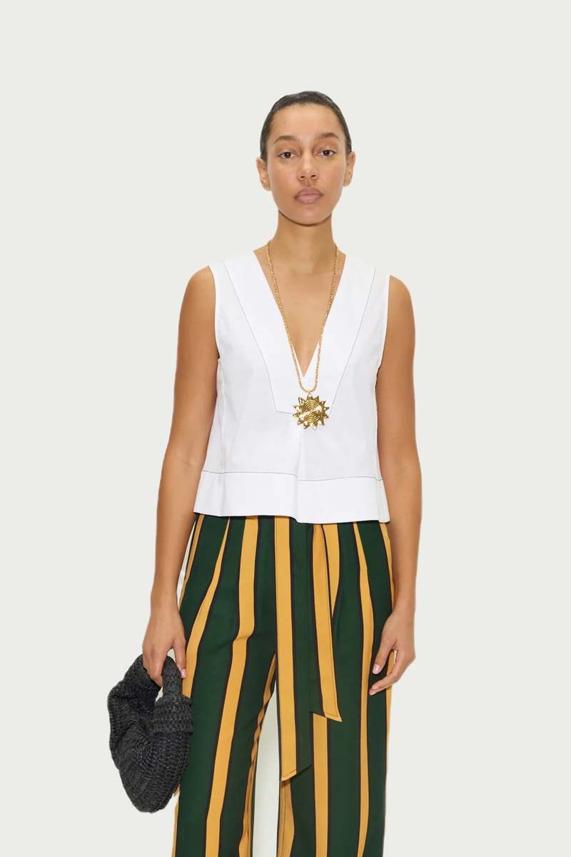 Simon Miller Alto Crepe Pant - Fern/Mustards Stripe