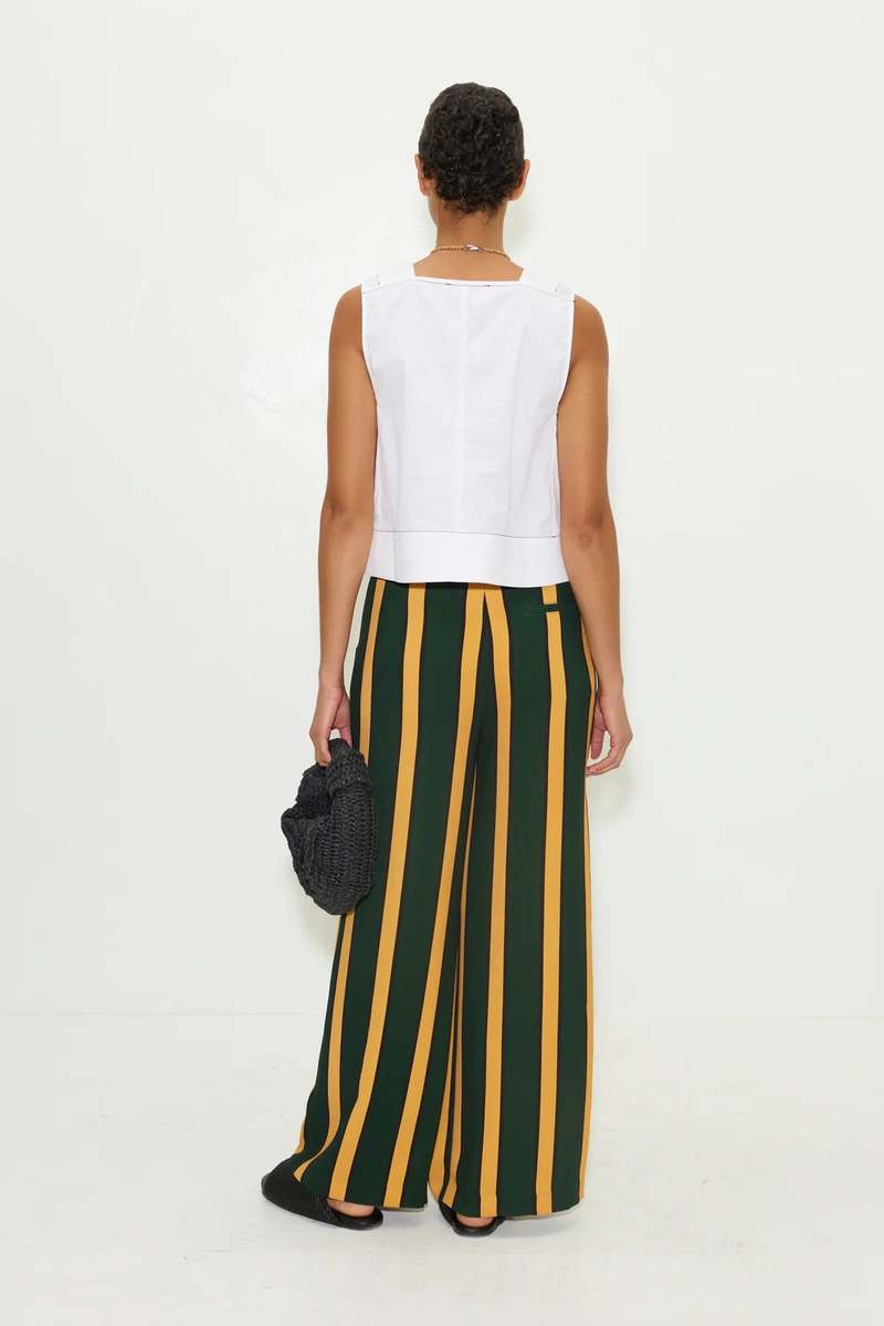 Simon Miller Alto Crepe Pant - Fern/Mustards Stripe