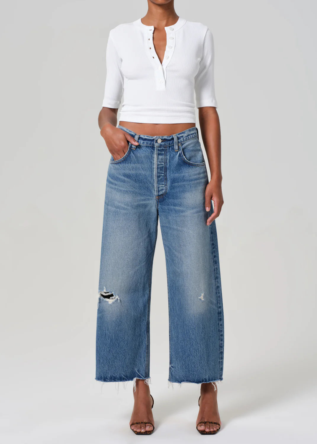 Citizens of Humanity Ayla Raw Hem Crop Jean | Garmentory