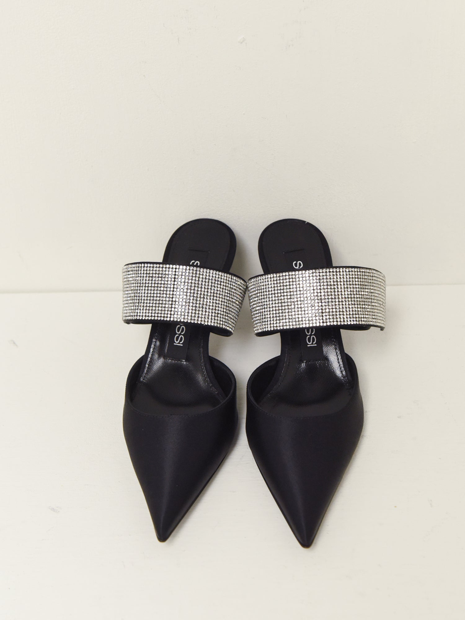 Sergio Rossi Paris Satin Mules - Black | Garmentory