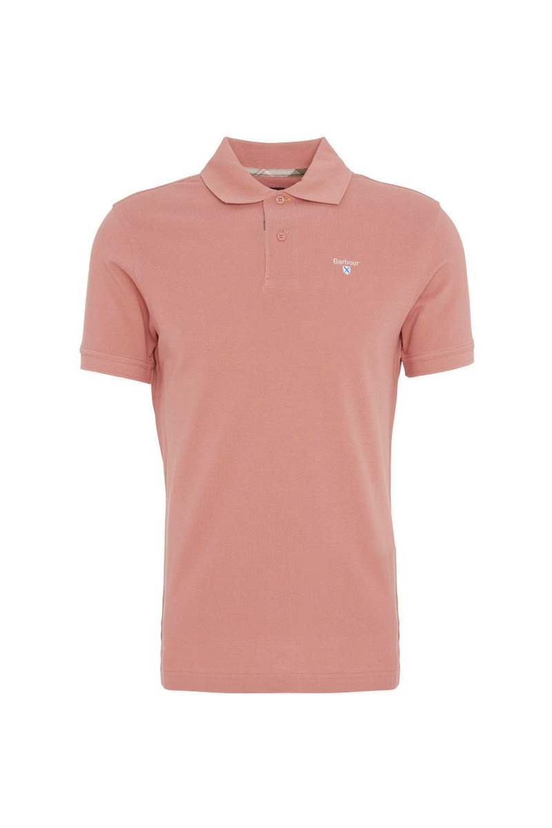 Barbour Tartan Pique Polo Shirt - Pink Clay