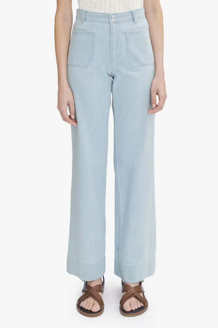 [LOW CLASSIC] / ☆ 25SS JERSEY COCOON FIT PANTS / LIGHT BLUE LOW CLASSIC COCOON FIT DENIM - Blue | Garmentory