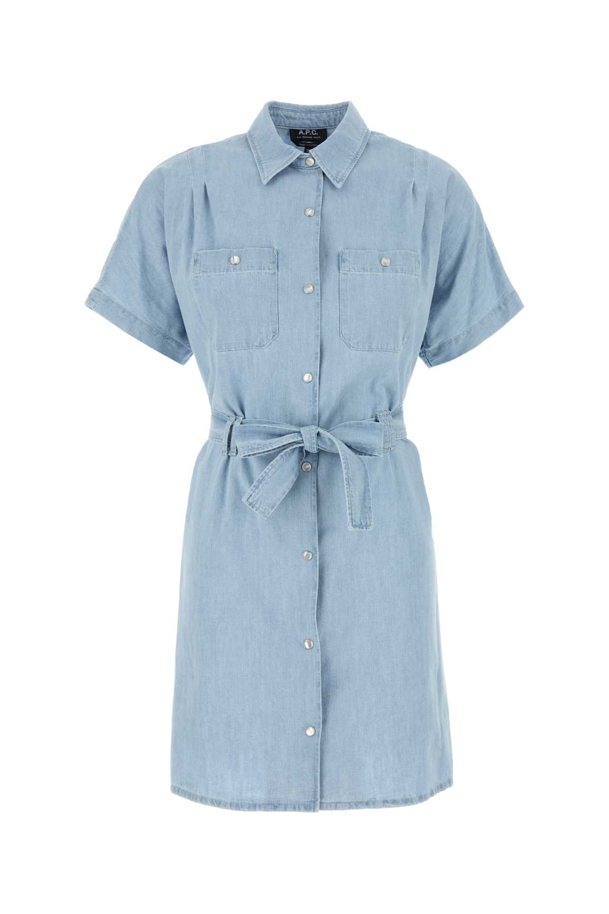 apc denim shirt dress A.P.C. Relaxed Oversized Denim Dress With Classic Collar