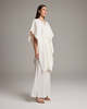 VOZ Textured Cotton Solid Kaftan - White - Thumbnail 2