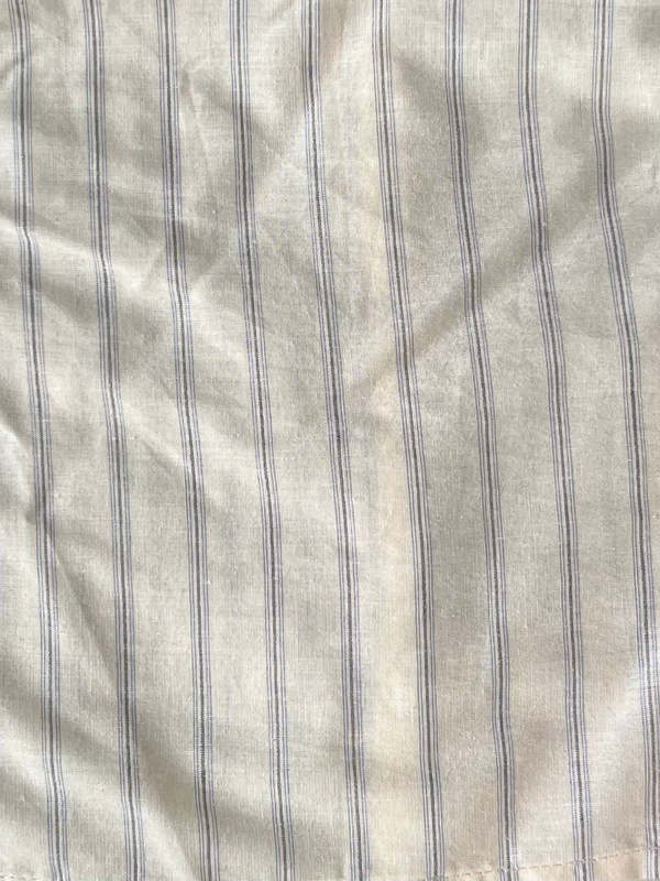 Deiji Studios Ruffle Button Top - Butter / Blue Stripe
