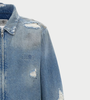MM6 Maison Margiela Distressed Zip-Up Denim Jacket - Thumbnail 3