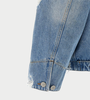 MM6 Maison Margiela Distressed Zip-Up Denim Jacket - Thumbnail 4