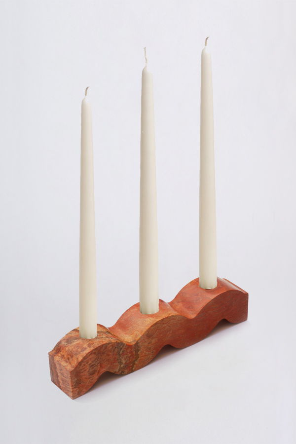 Wavy Gemstone Candelabra - Jasper