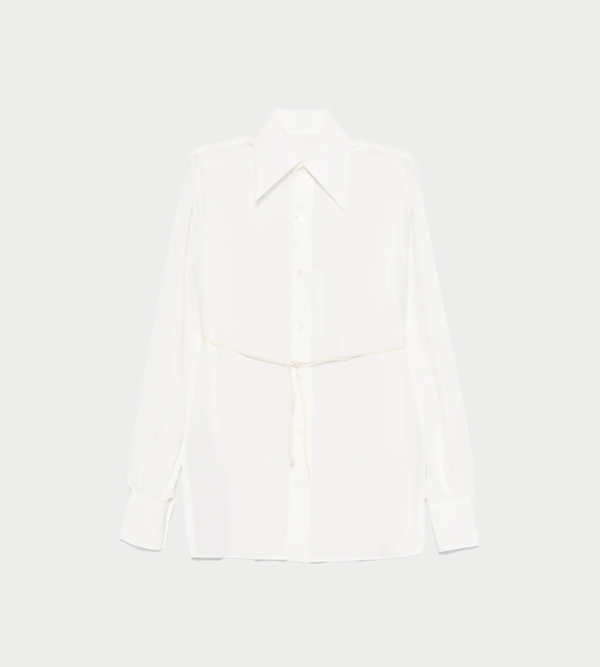 MM6 Maison Margiela Long-Sleeved Silk Blouse - White