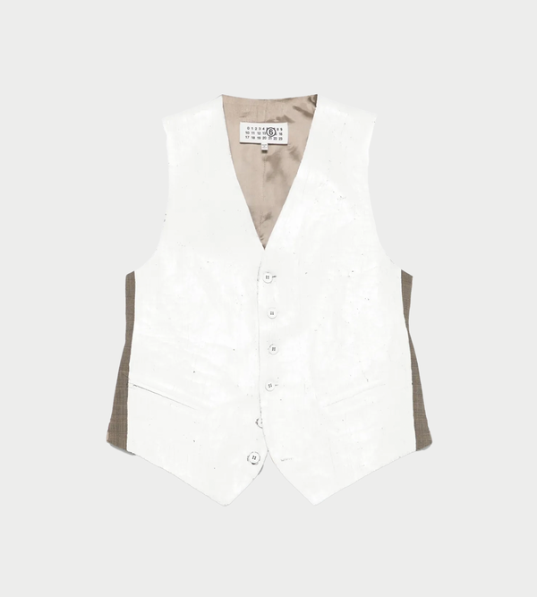 MM6 Maison Margiela Painted Paneled Vest - White/Beige